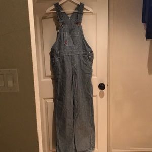 Dickies navy striped overalls